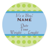 "It's A Boy" Baby Boy Birth Announcement stickers