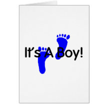 Its A Boy Baby Footprints Cards