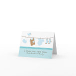 It's a Boy Baby Laundry Thank You Card (aqua)