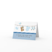 It's a Boy Baby Laundry Thank You Card (blue)