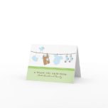 It's a Boy Baby Laundry Thank You Card (green)