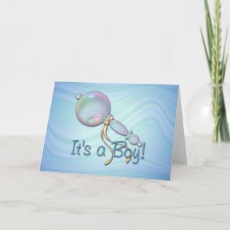IT'S A BOY BABY RATTLE by SHARON SHARPE card