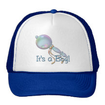 IT'S A BOY BABY RATTLE by SHARON SHARPE Trucker Hat