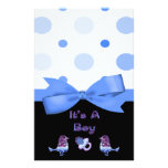 It's A Boy Baby Shower Blue & Purple Bling Stationery