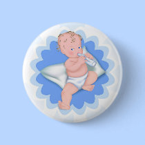 It's a Boy! Baby With Bottle buttons