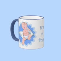 It's a Boy! Baby With Bottle mugs
