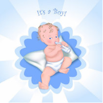 It's a Boy! Baby With Bottle photo sculptures