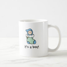 It's a Boy Birth Announcement Mug (light skin)