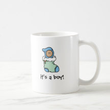 It's a Boy Birth Announcement Mug (medium skin)