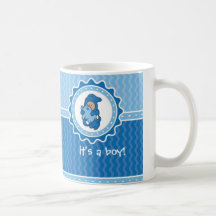 It's a Boy Birth Announcement Mug (medium skin)