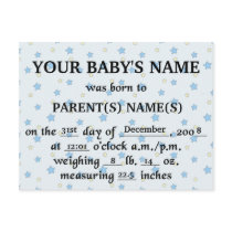Its A Boy Birth Announcement Postcard by postcardsfromtheedge Its A Boy Birth Announcement Postcard