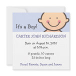 It's A Boy Birth Announcements 5.25 in invitations