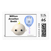 its a boy birth birth announcement stamps