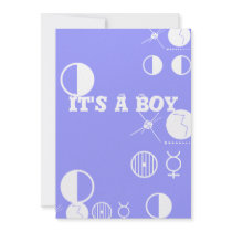 Its a boy. Blue and white card Personalized Invites