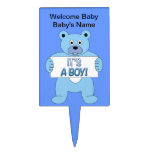 It's A Boy Blue Bear Cake Pick