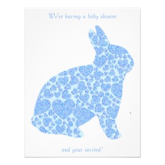 It's A Boy Blue Bunny Baby Shower Invites