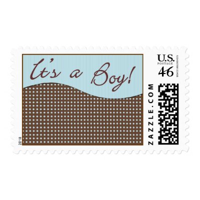 It's a Boy! blue n Brown Postage by JoyOfLife