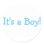Its A Boy (Blue) Round Sticker