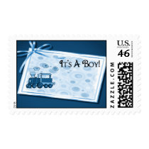 It's A Boy Blue Train Set Stamps