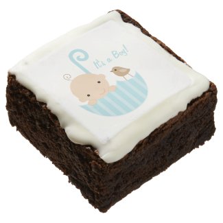 It's A Boy | Brownies & White Chocolate Icing