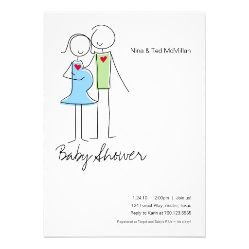It's a Boy, Coed Baby Shower Invitations, 5x7