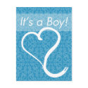It's a Boy Custom Birth Announcement Postcard