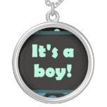 It's A Boy! Dot Design Dark Blues Necklaces