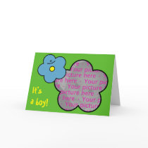 It's a boy! Flower Photo Card