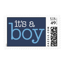 It's a Boy! - Navy & Bright Blue Stamp