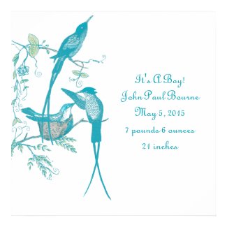 It's A Boy! New Baby Announcement Poster print