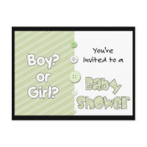 It's a Boy? or Girl? You're Invited to a Baby Show postcards by dndartstudio It's a Boy? or Girl? You're Invited to a Baby Show postcards