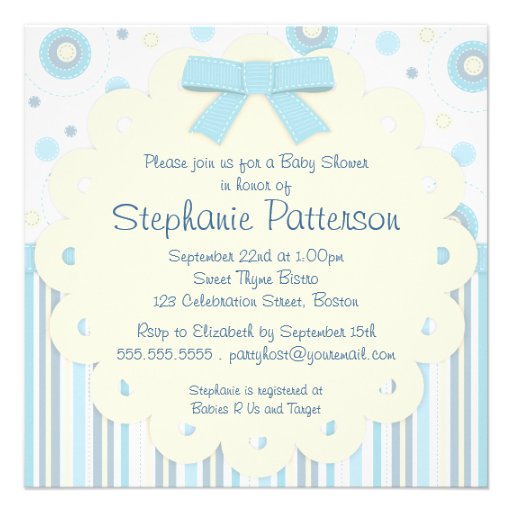It's a Boy Pastel in Blue Stitches Baby Shower Invites