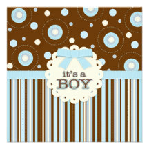 It's a Boy Pastel in Blue Stitches Baby Shower Invite