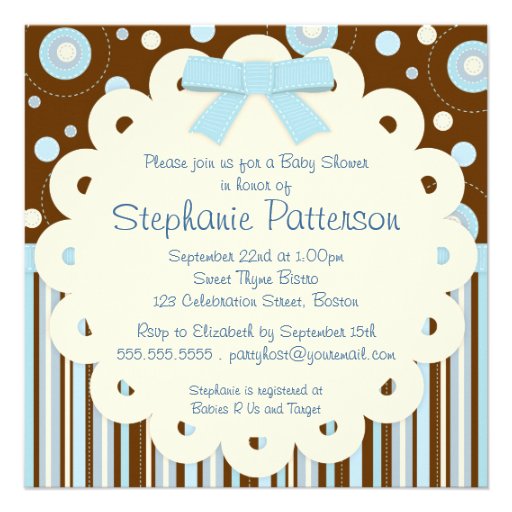 It's a Boy Pastel in Blue Stitches Baby Shower Invite