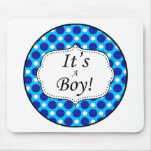 Its A Boy Polka Dot Milestone Mousepad