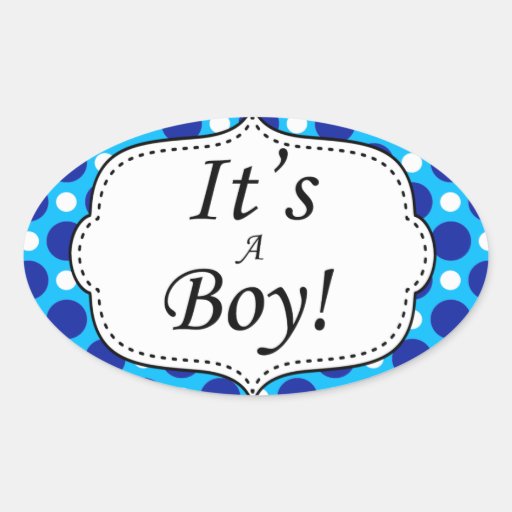 Its A Boy Polka Dot Milestone Oval Sticker Zazzle