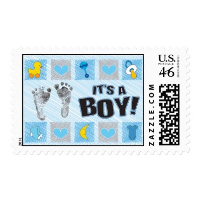 It's A Boy Postage Stamp by DedicatedDesigns