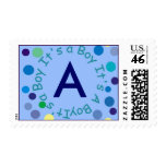ITS A BOY POSTAGE STAMP WITH INITIAL