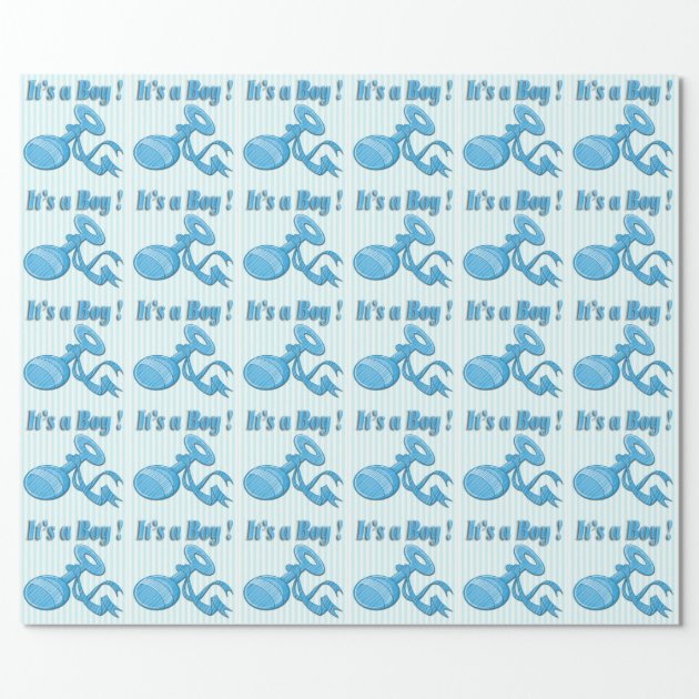 It's a Boy - Rattle Baby Shower Wrapping Paper 2/4