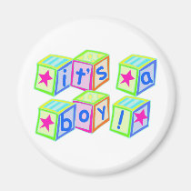 It's a Boy! - Round Magnet magnets