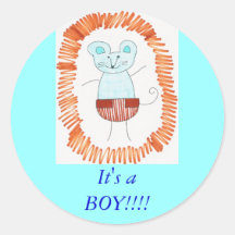 It's a BOY!!!! Round Stickers