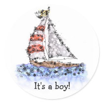 It's a boy! Sailboat stickers