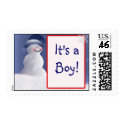 It's a boy snowman postage stamp