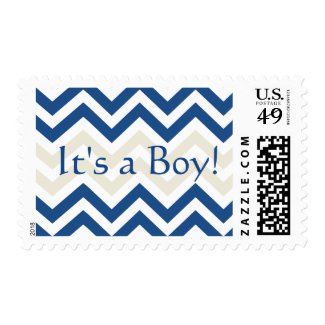 It's A boy Stamp | Trendy Chevron Pattern