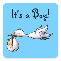 It's a boy square stickers