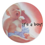 It's a boy! round stickers