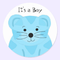 It's a Boy Tiger Baby Birth Announcement stickers