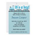 "It's A Boy!"  Toy Train Baby Shower Invitation