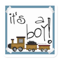 It's a Boy! Train design Square Sticker