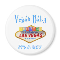 It's a BOY Vegas Baby Announcement! magnets